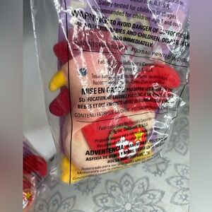 🐓🐣1999 Strut the Rooster Teenie Beanie Baby McDonald’s Toy Chicken